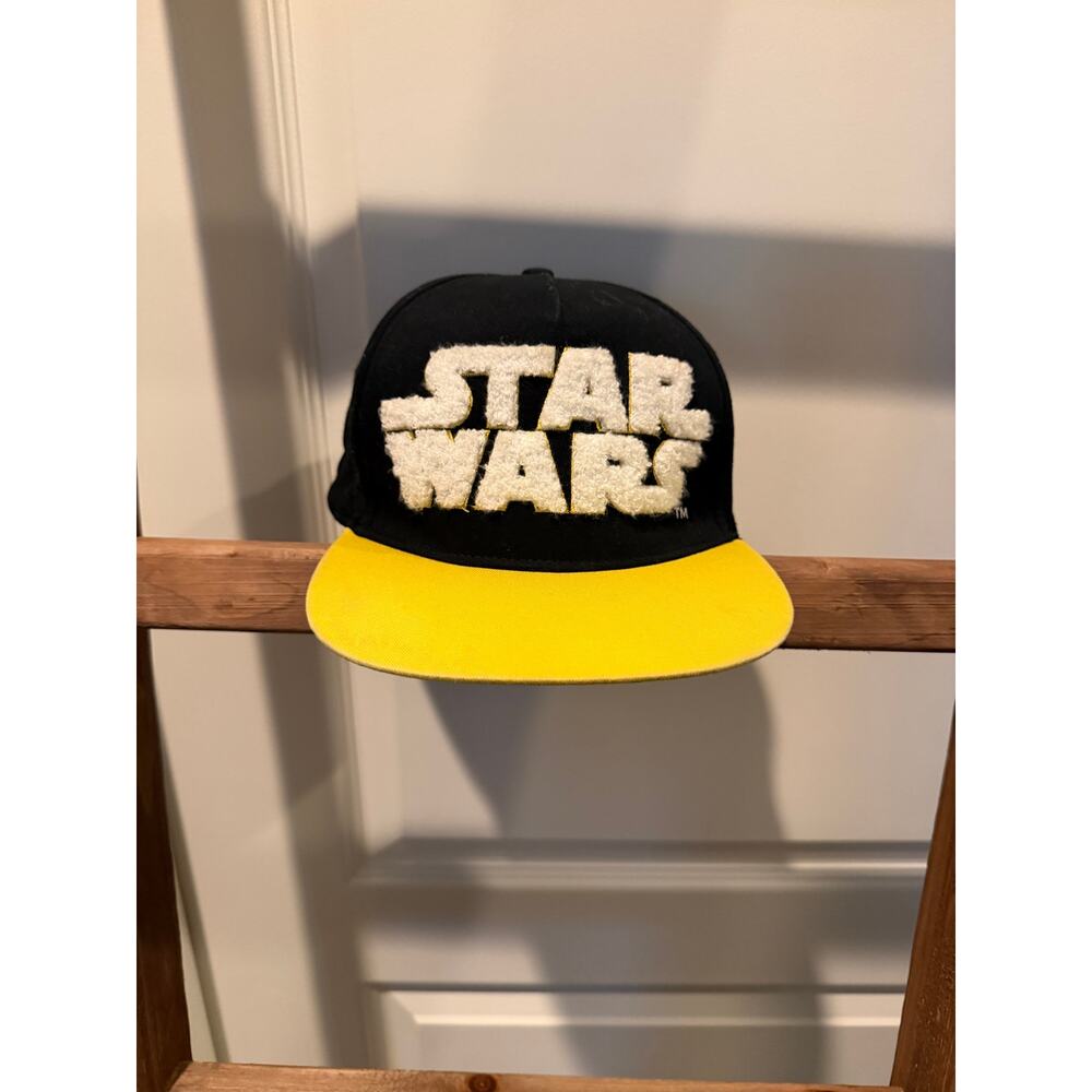 Star Wars Snapback Hat Black Yellow May the Force Be With You Adjustable Cap